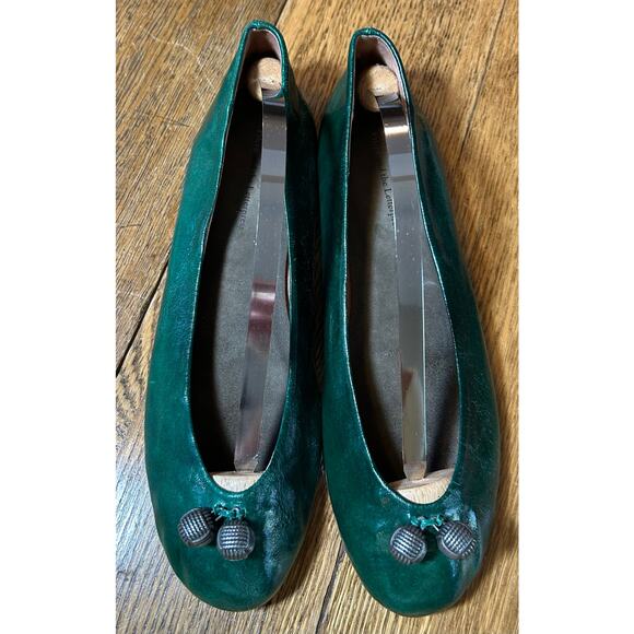Anthropologie Pilcro and the Letterpress Trinket Ballet Flat Green Leather Sz 8 - Picture 2 of 9